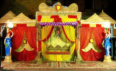 Colorful Rajasthani style stage 18 Grand wedding stage