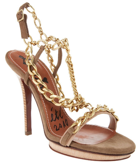 high heel chain sandal