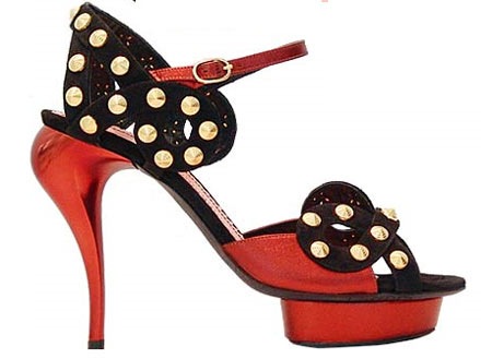 Red high heel sandal