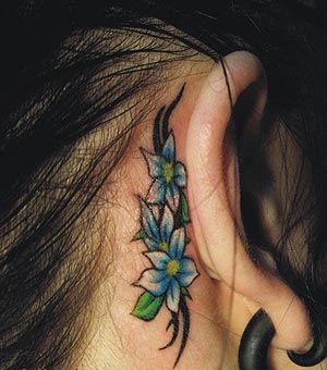 Tattoo behind the ear