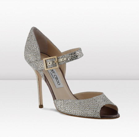 Silver high heel