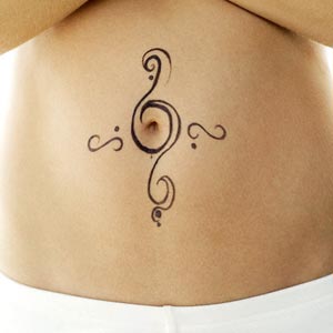 Belly button tattoo