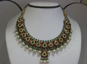 Multi color kundan necklace