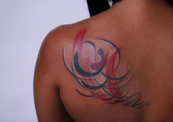 Modern art tattoo for shoulder