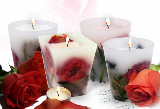 7 rose candles for valentines day