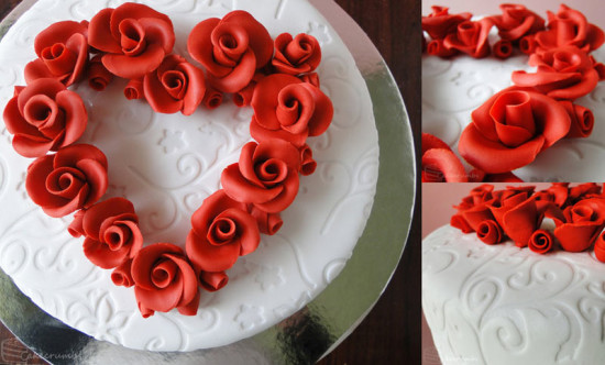 9 rose cake for valentines day