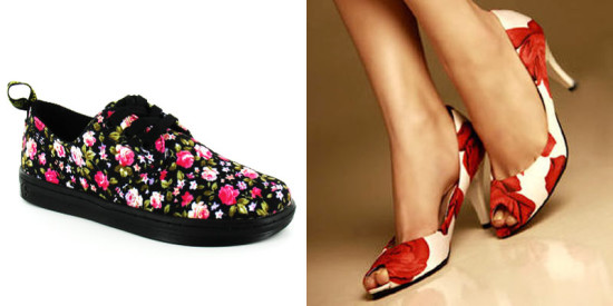 rose print shoes for valentine day