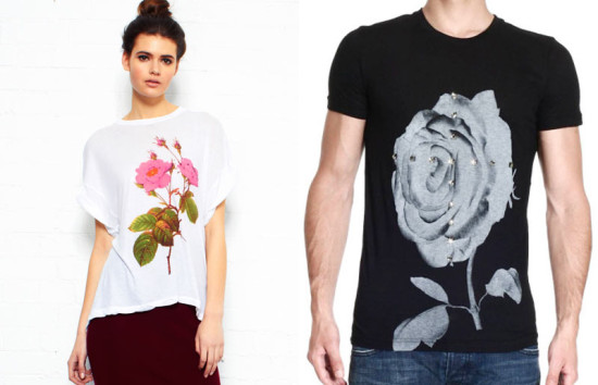 rose print t-shirt for valentine day