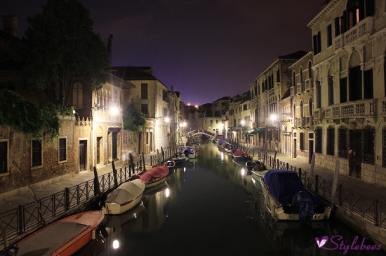 venice night view with boats