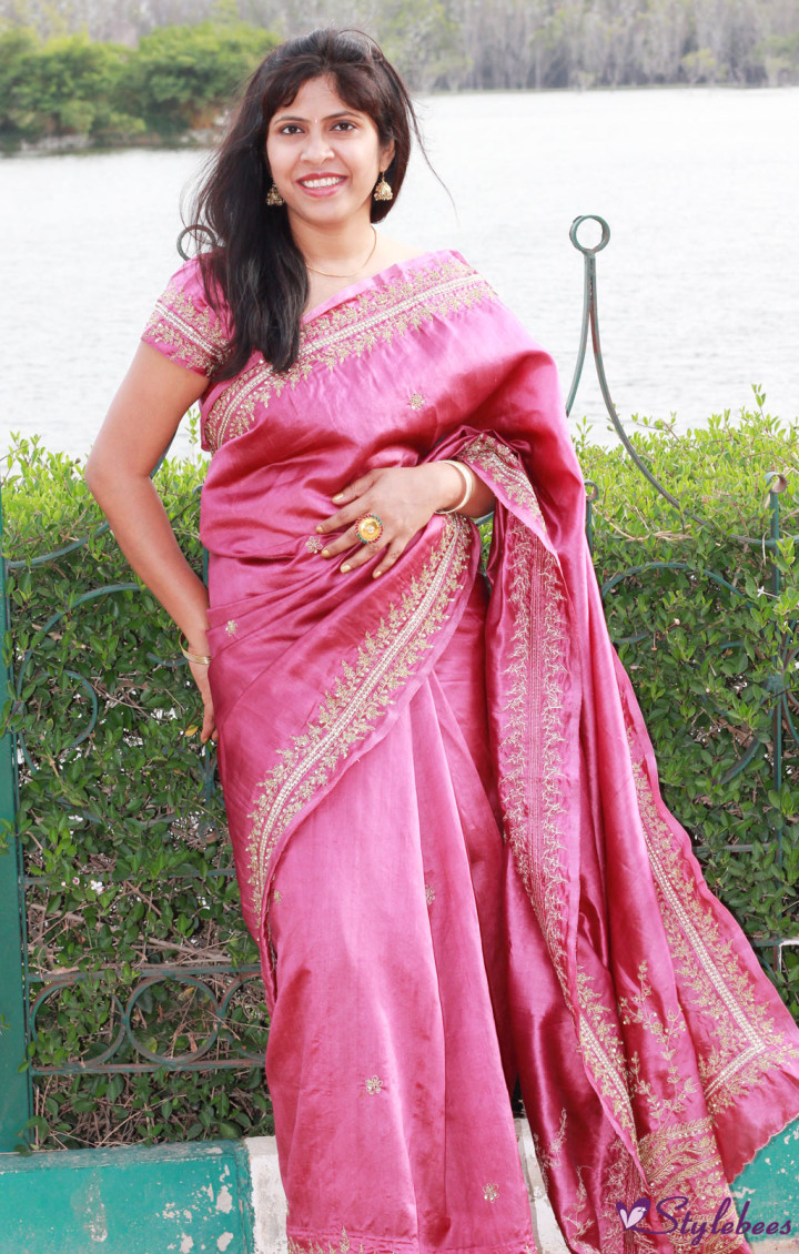 Angadi Bangalore Silk saree with zari work