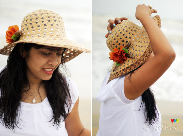 Sunhat fashion on Goa beach