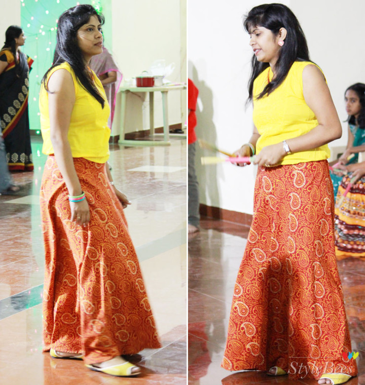 Garba Dandiya festival dressing in ghagra skirt