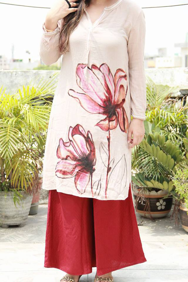 handpainted and handcrafted kurtis
